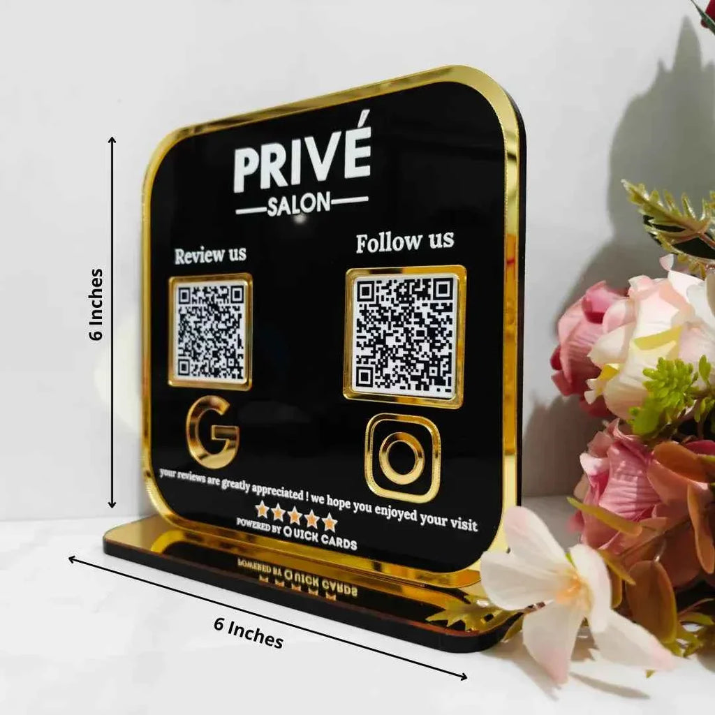 2 QR premium black Acrylic Standee