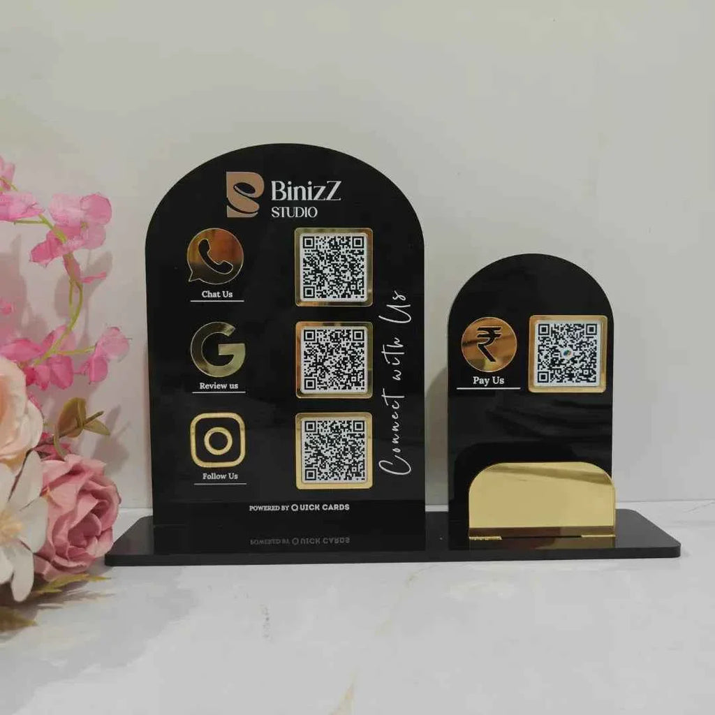 4 QR Black Premium  Standee