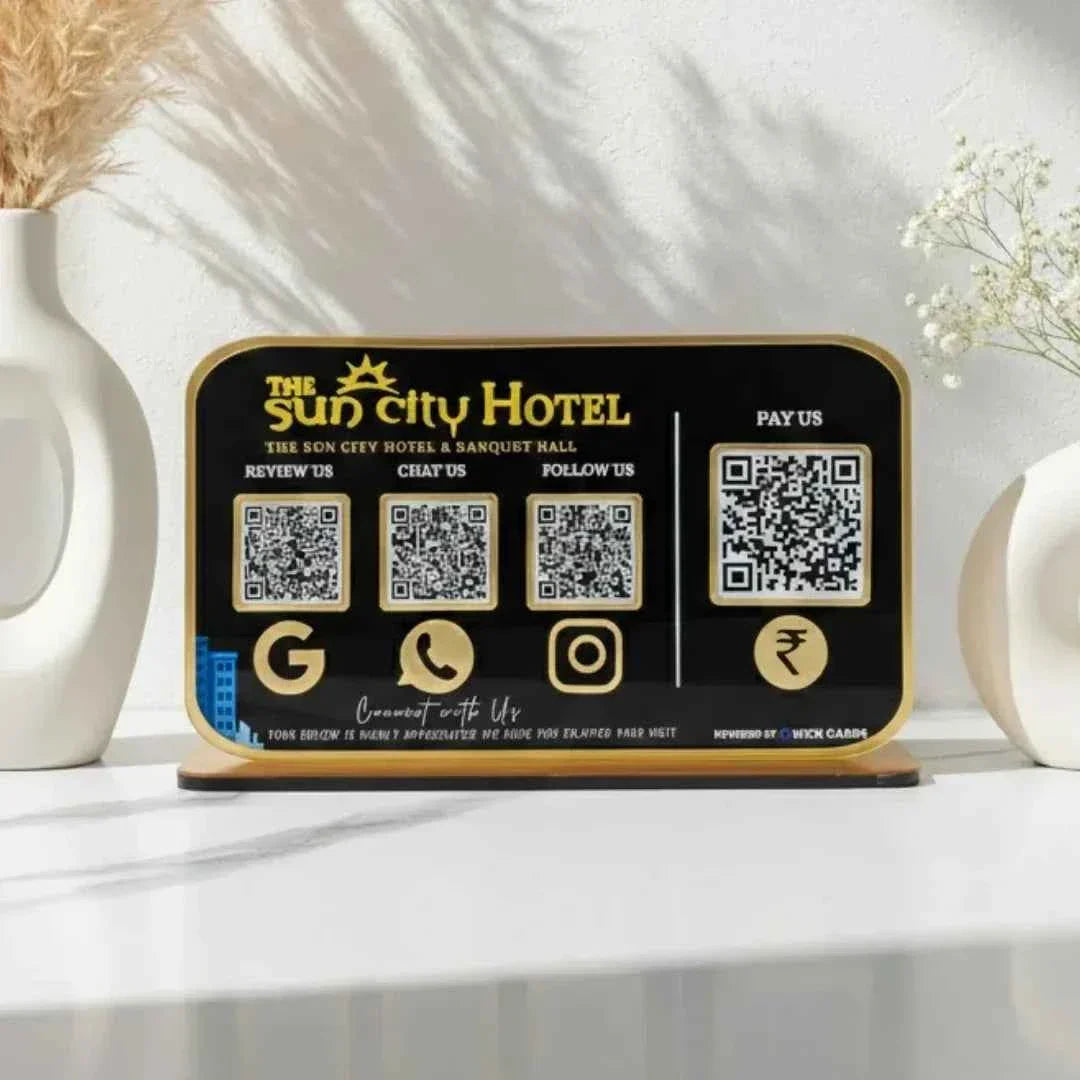 4 QR Black Premium  Standee