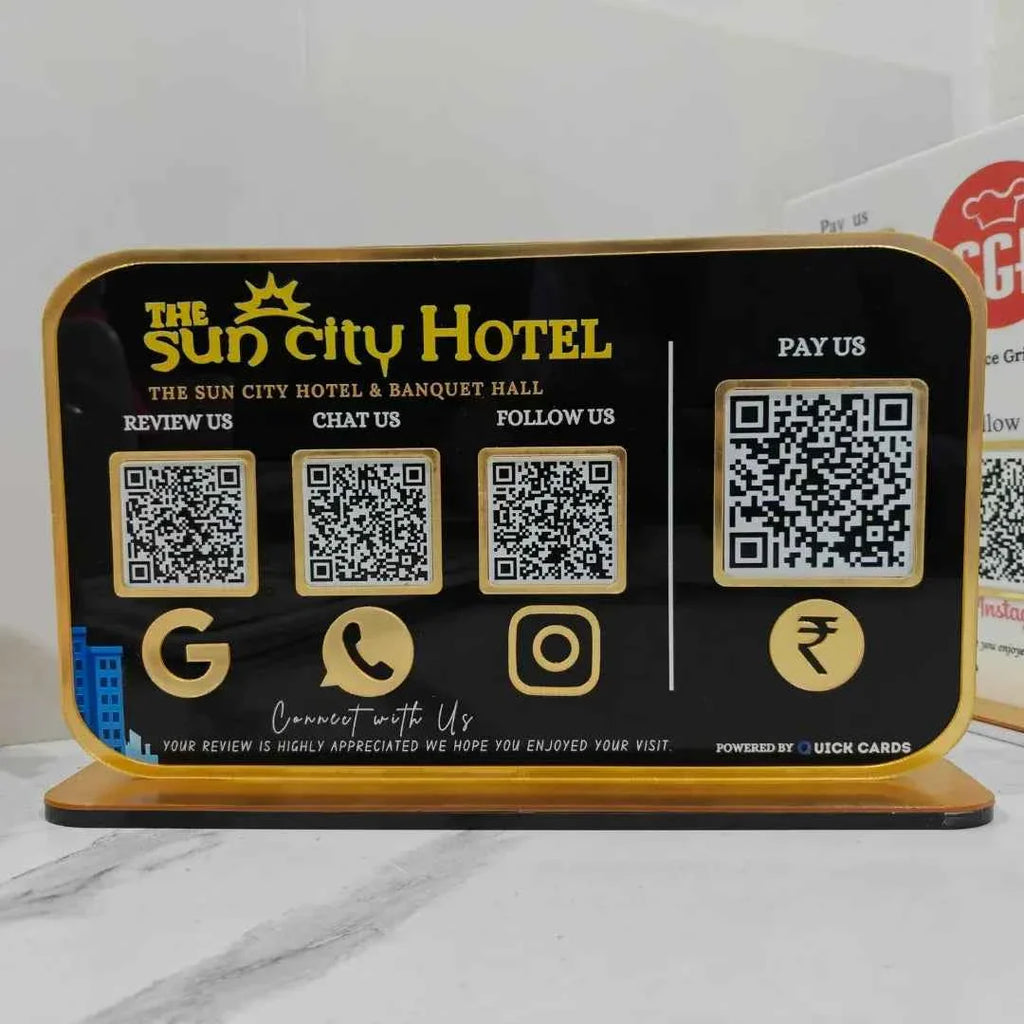 4 QR Black Premium  Standee