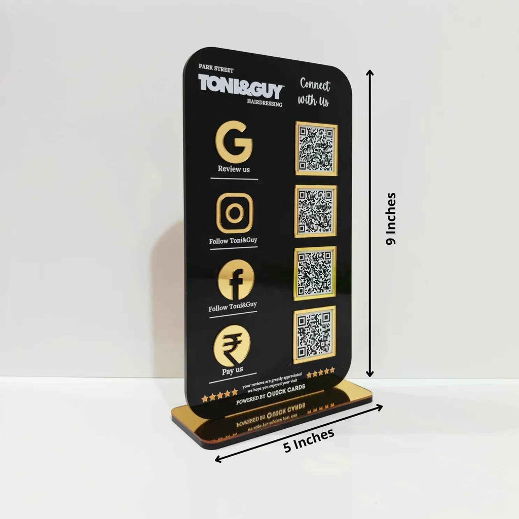 4 QR Premium Black Finish Smart Digital Stand