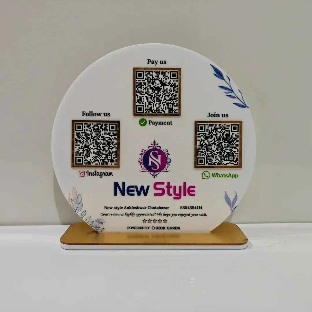 Round Shape 3 QR Standee