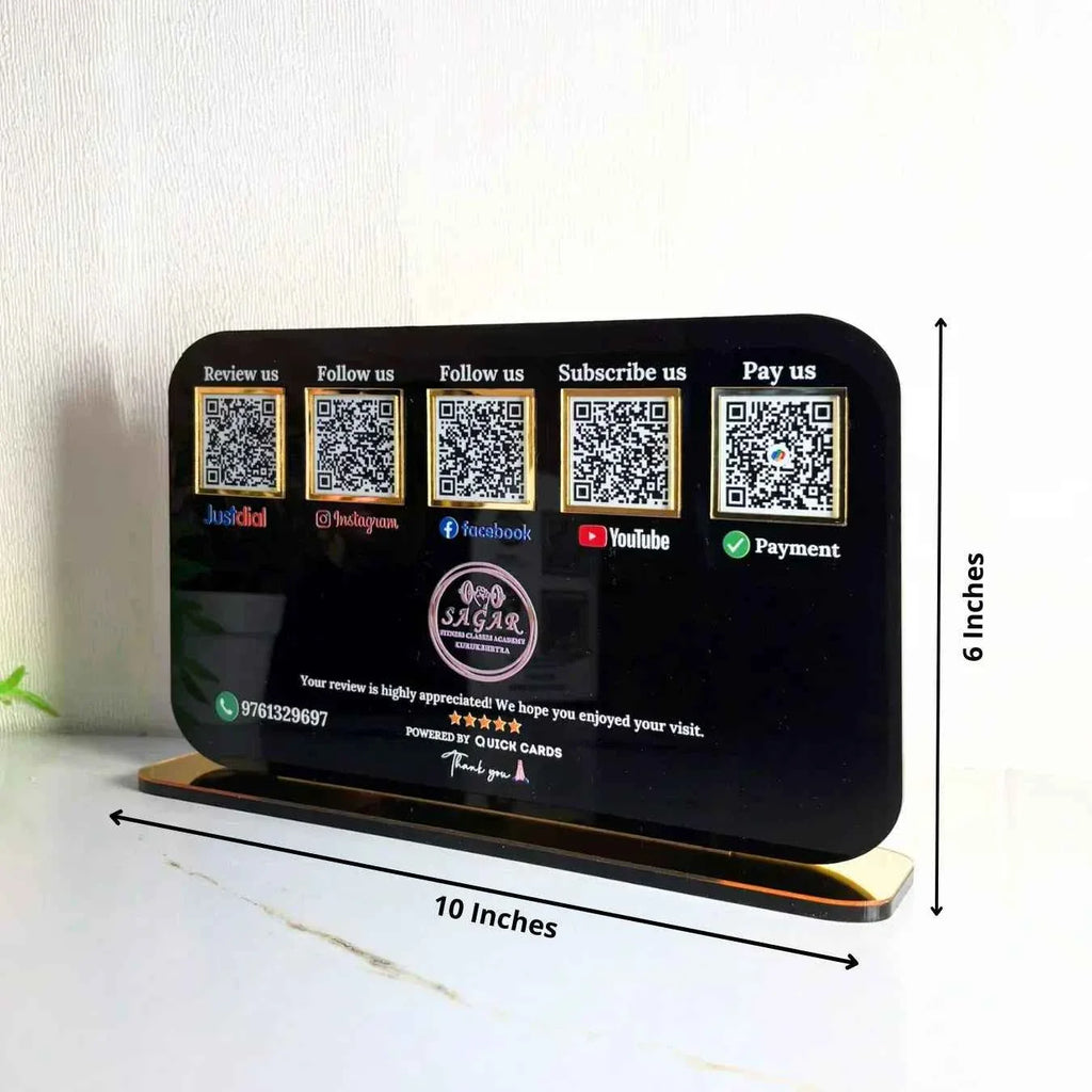 5 QR Horizontal black Digital Stand