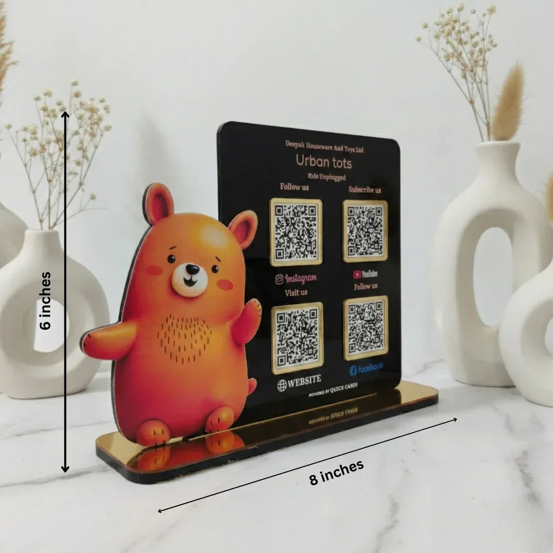 Custom Shape 4 QR Standee Black