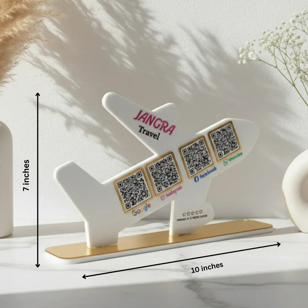 Airplane Shape 4 QR Standee