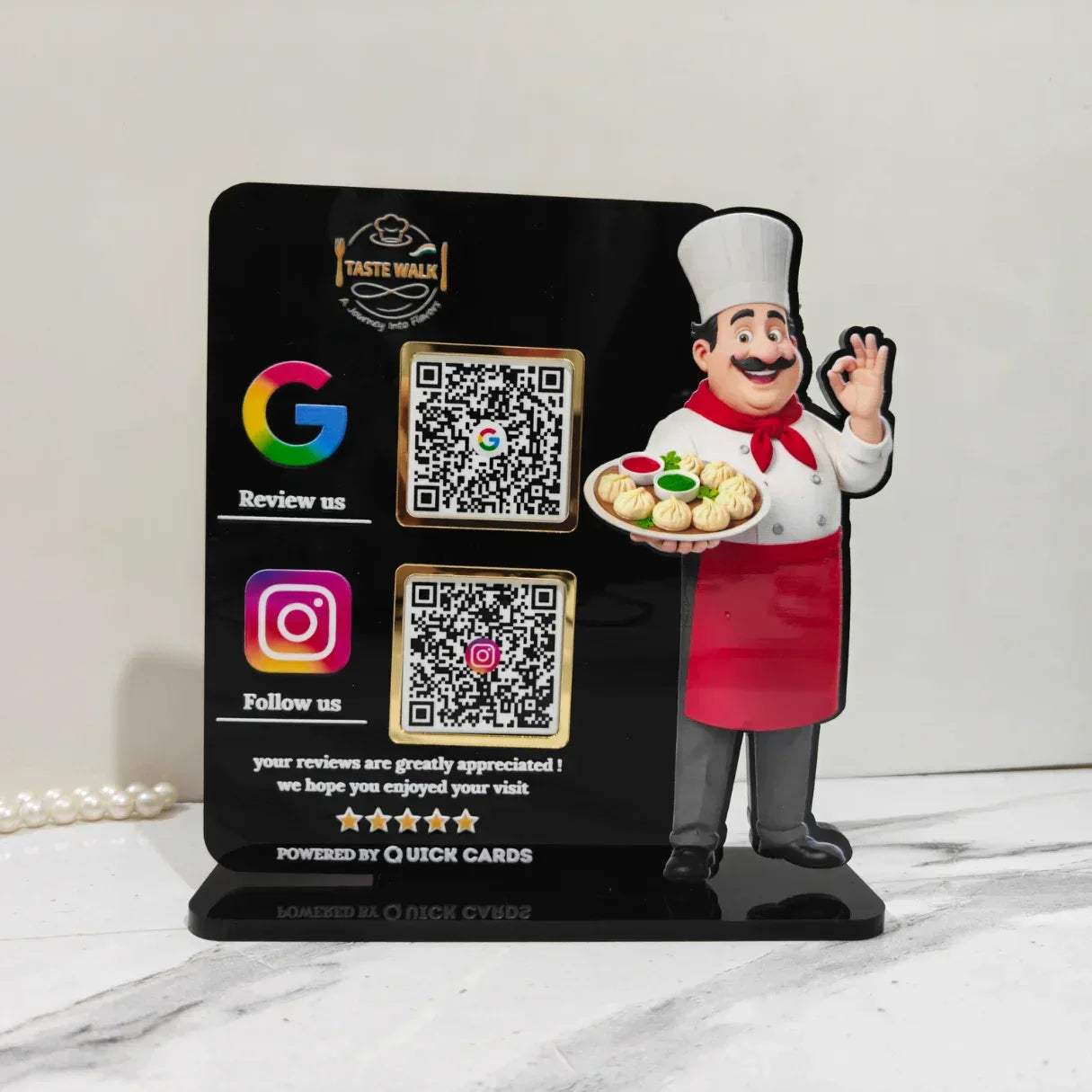 Restaurant  2 QR Standee Black