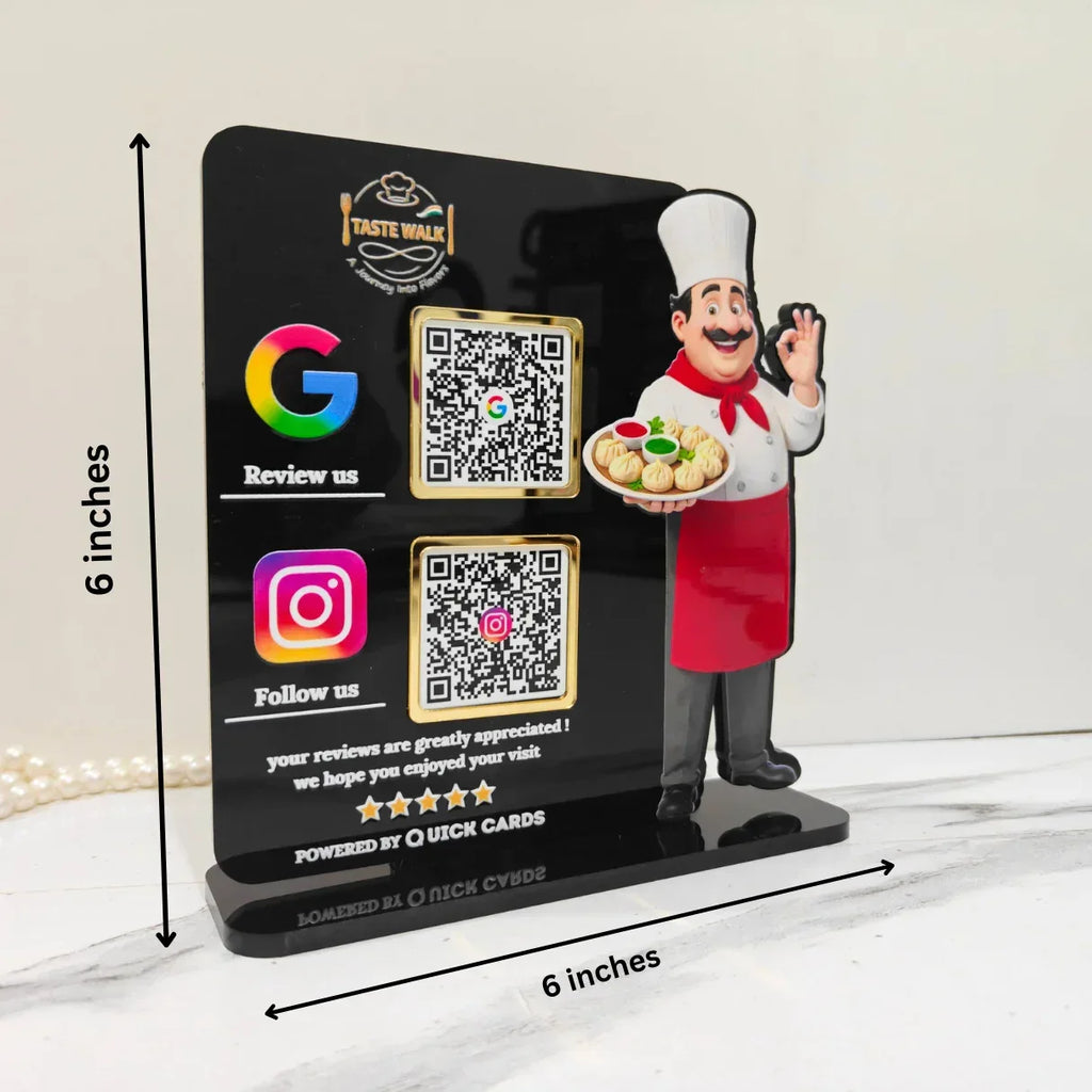 Restaurant  2 QR Standee Black