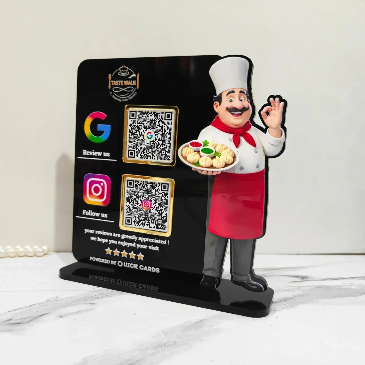 Restaurant  2 QR Standee Black