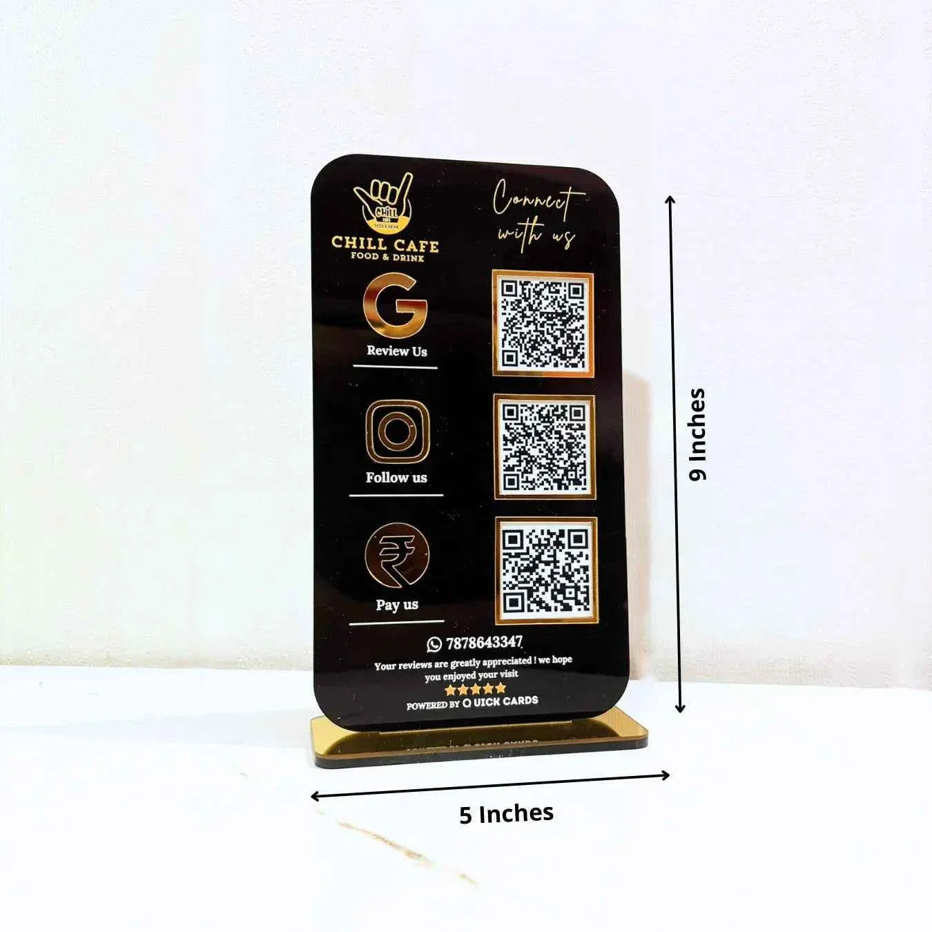 3 QR Vertical Black Standee