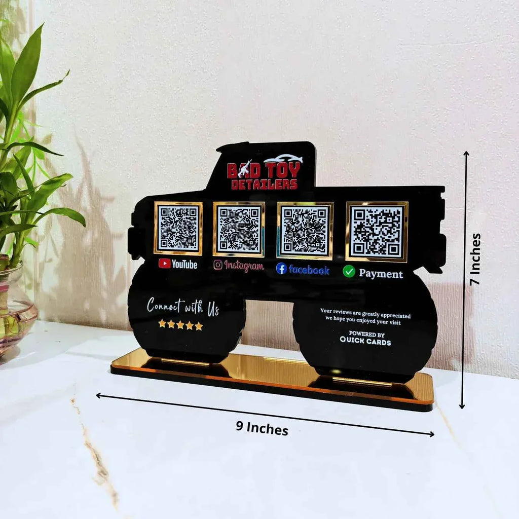 4 QR Premium Black Car shape Standee