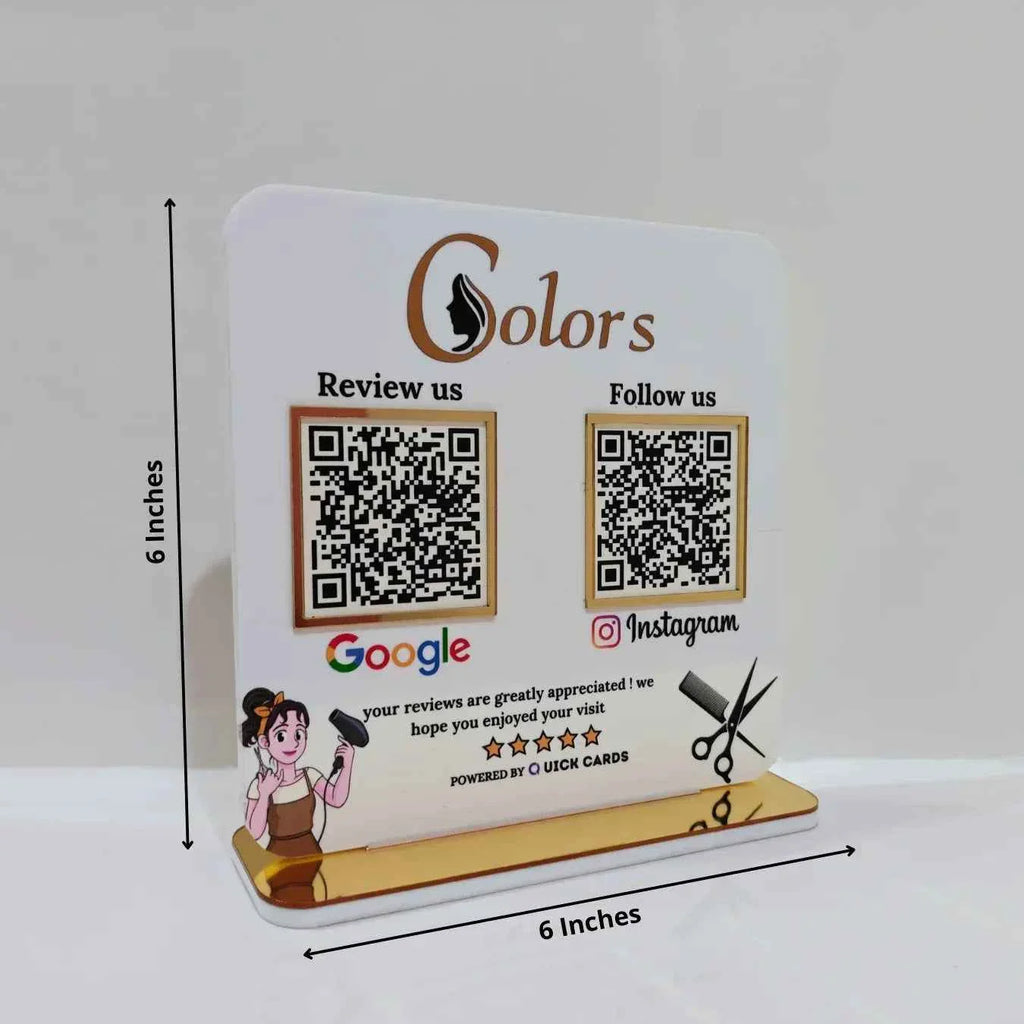 QR Code Acrylic Standee in Elegant White Acrylic
