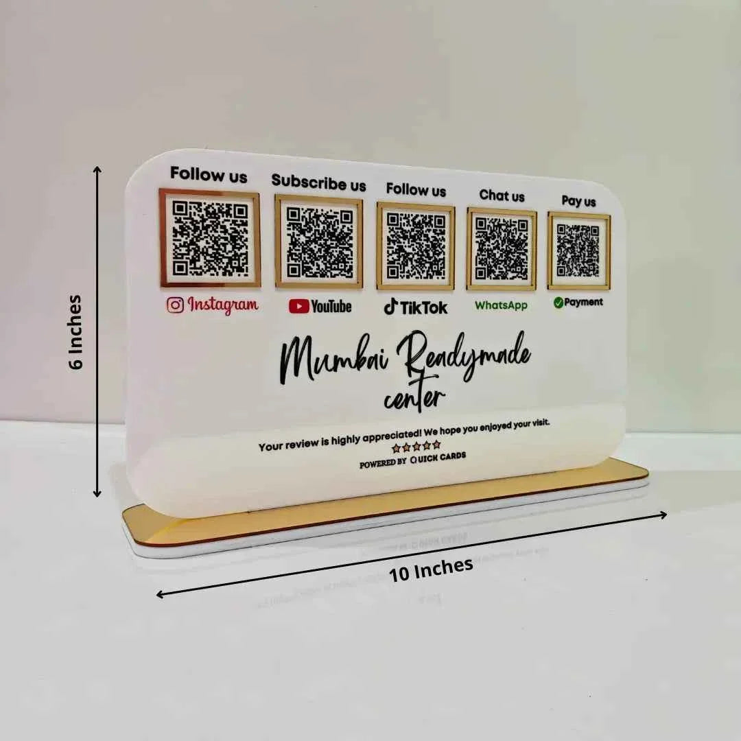 5 QR Horizontal White Digital Stand