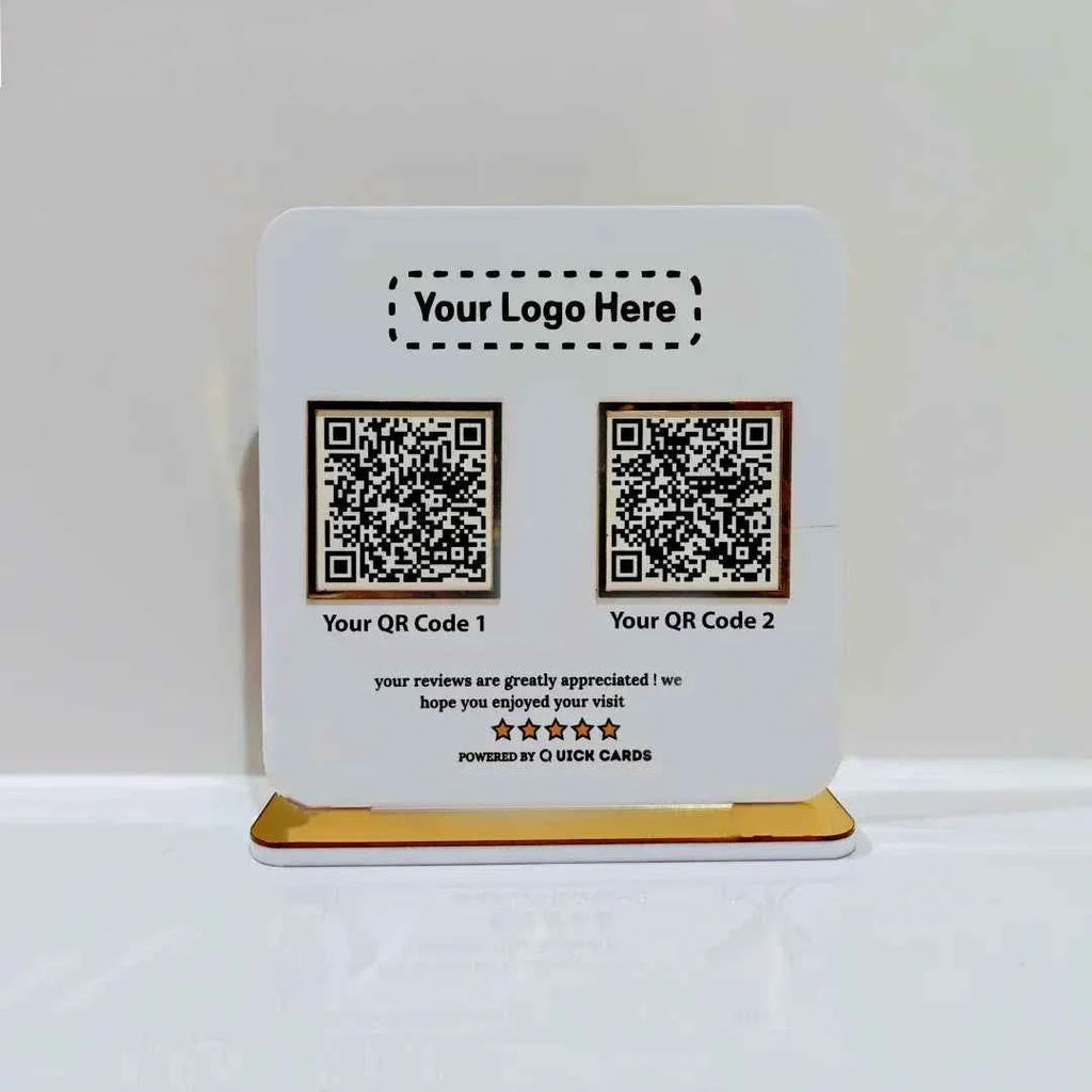 QR Code Acrylic Standee in Elegant White Acrylic