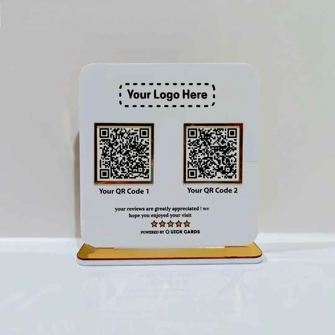 QR Code Acrylic Standee in Elegant White Acrylic