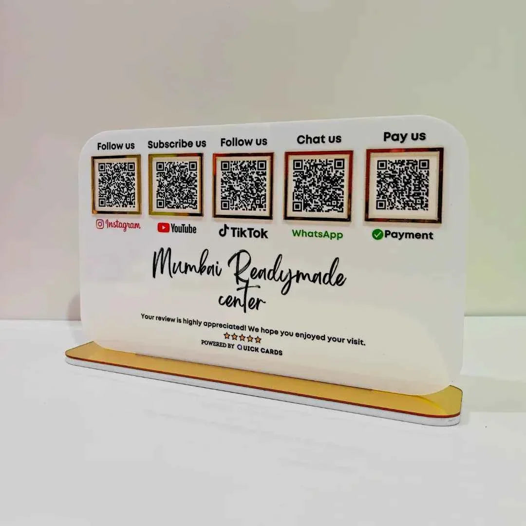 5 QR Horizontal White Digital Stand