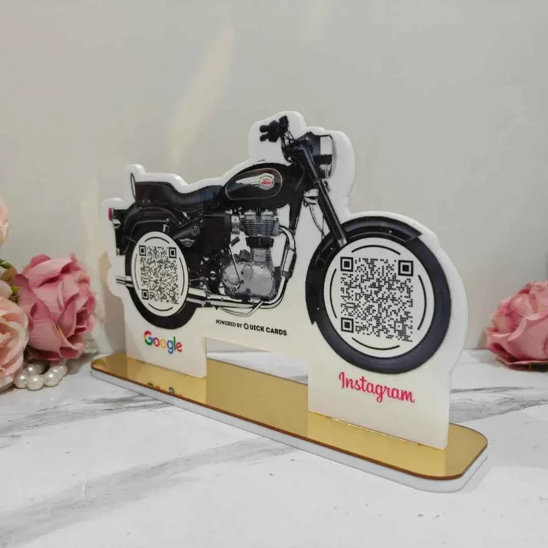 2 QR Bike Shape Standee