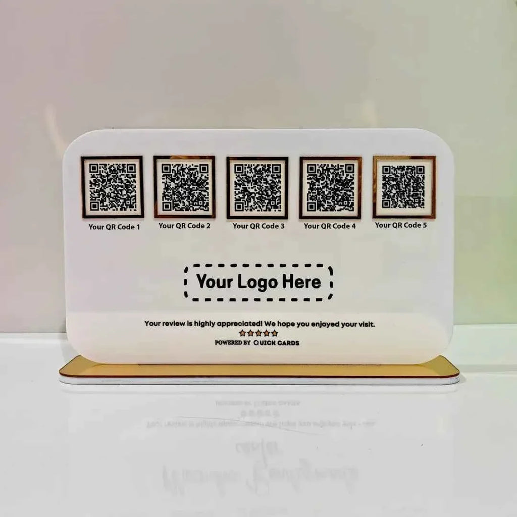 5 QR Horizontal White Digital Stand