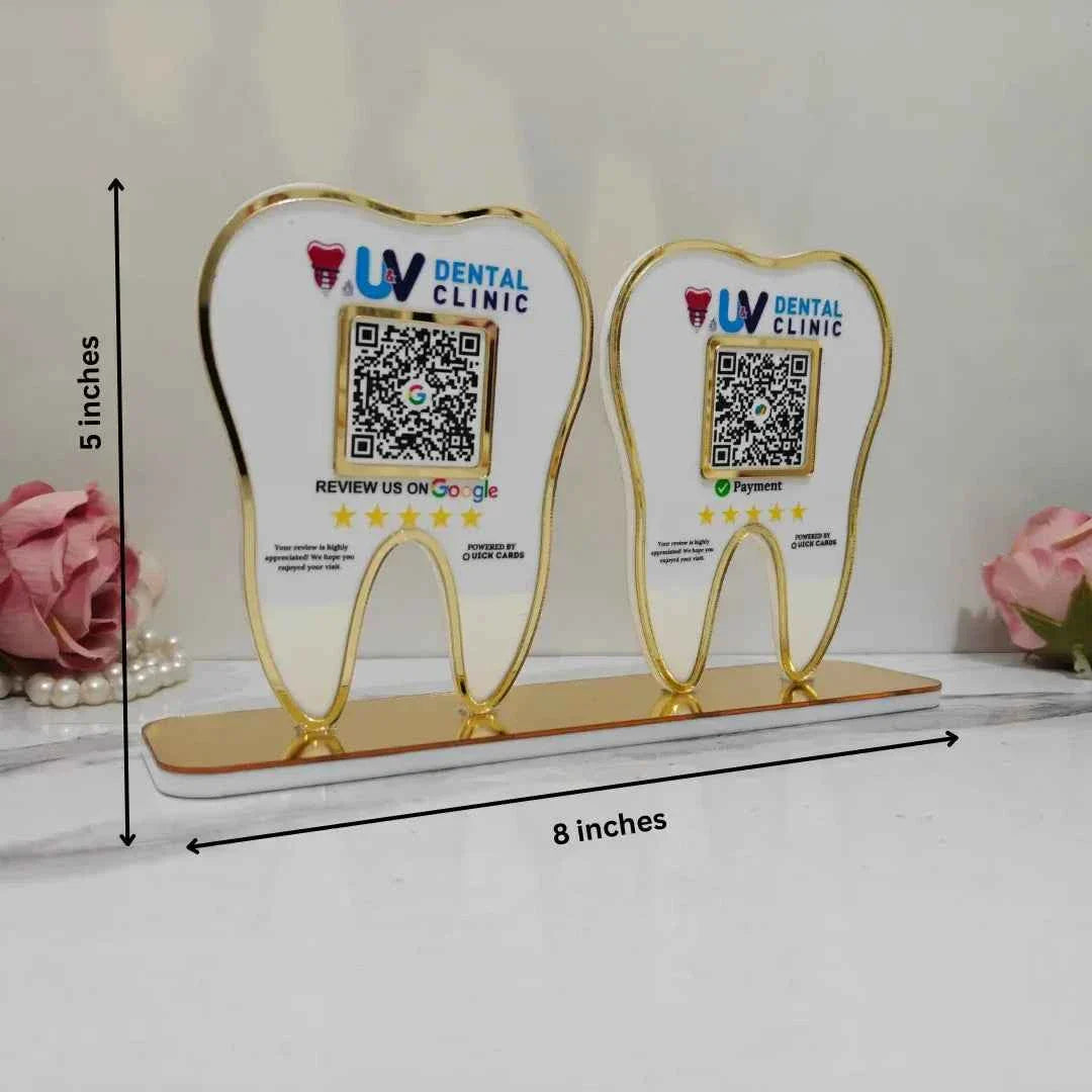 2 QR tooth Shape Standee