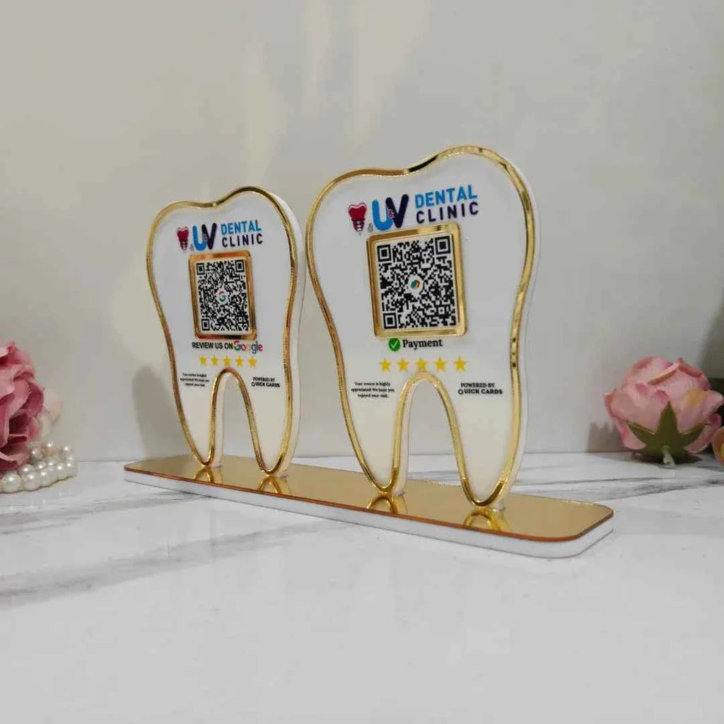2 QR tooth Shape Standee