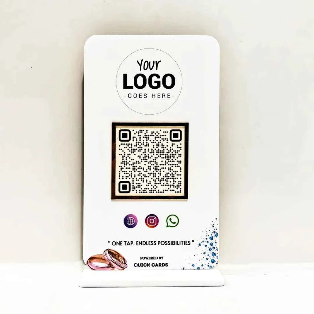 All in one QR White Standee