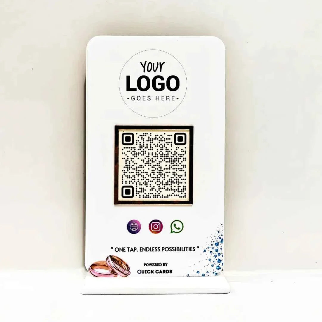 All in one QR White Standee
