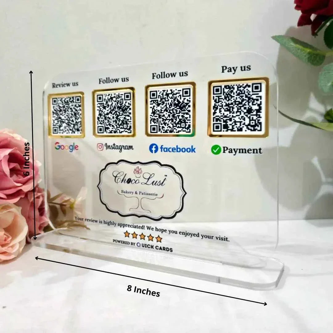4 QR Transparent Digital Standee