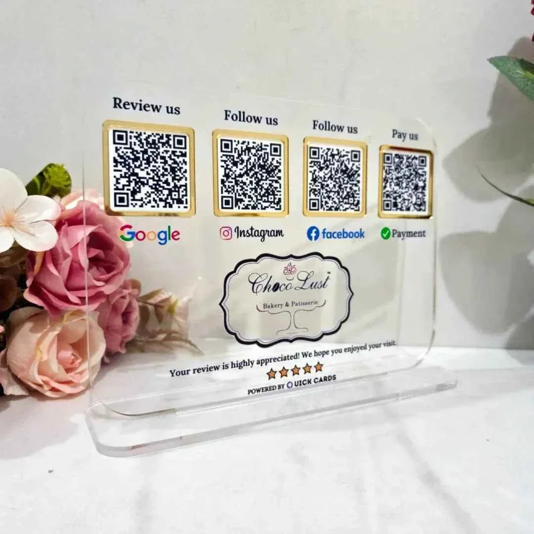 4 QR Transparent Digital Standee