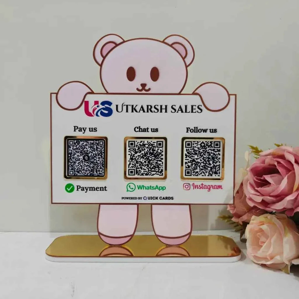 Teddy shape 3 QR Standee