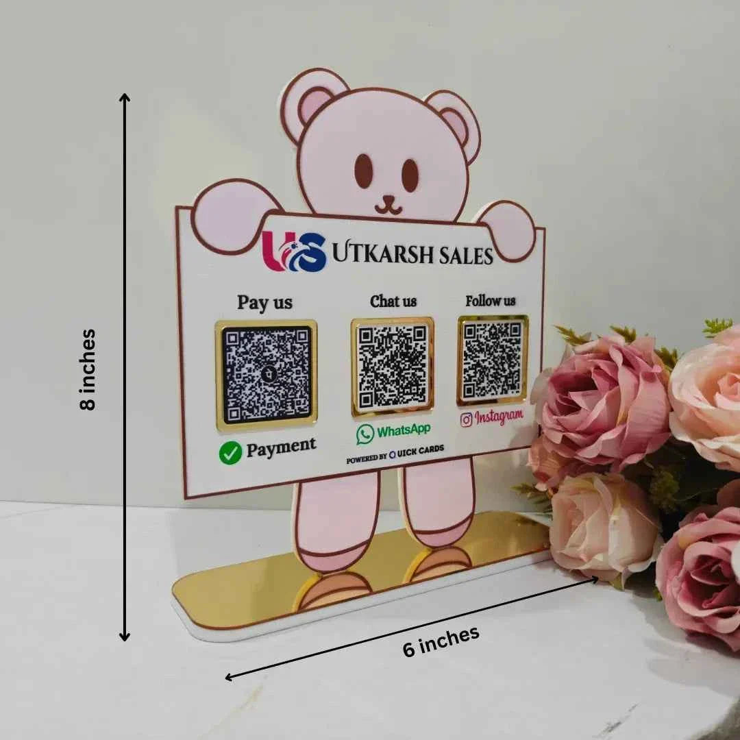Teddy shape 3 QR Standee