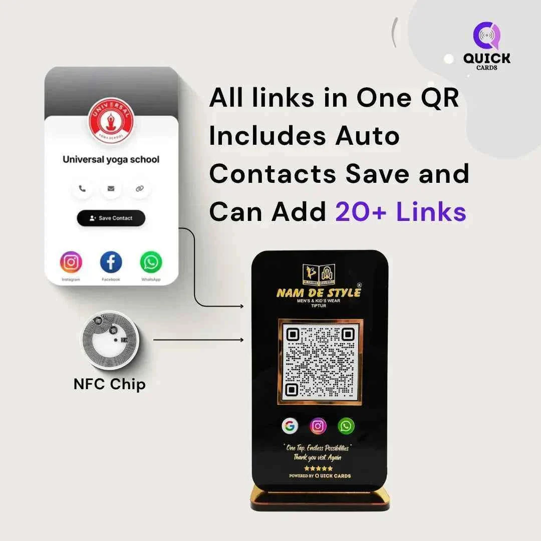 All in one QR Black Standee