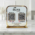 Premium 2 QR  Stand with Golden border