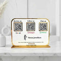Premium 3 QR White Stand with Golden Finish