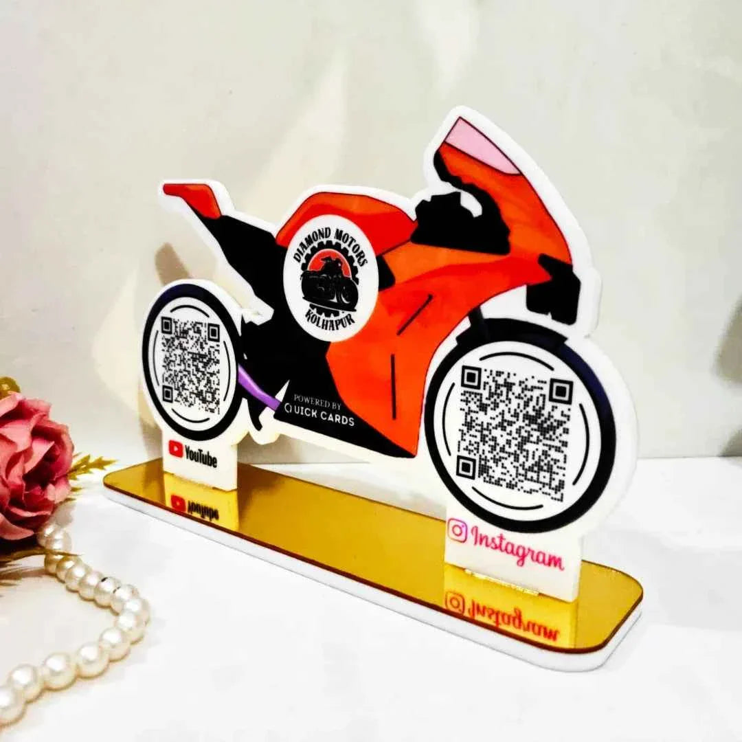 2 QR Bike Shape Standee