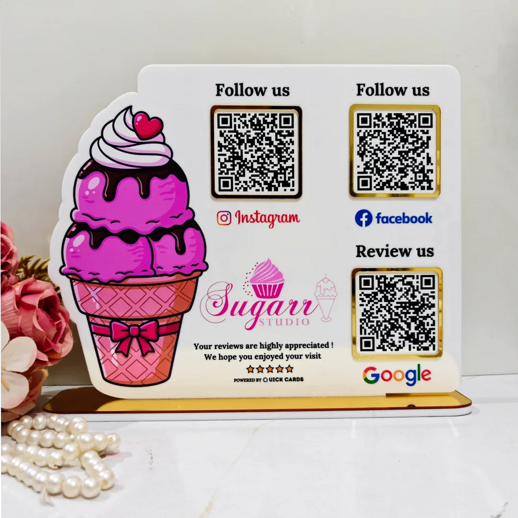 3 QR Custom Shape Standee