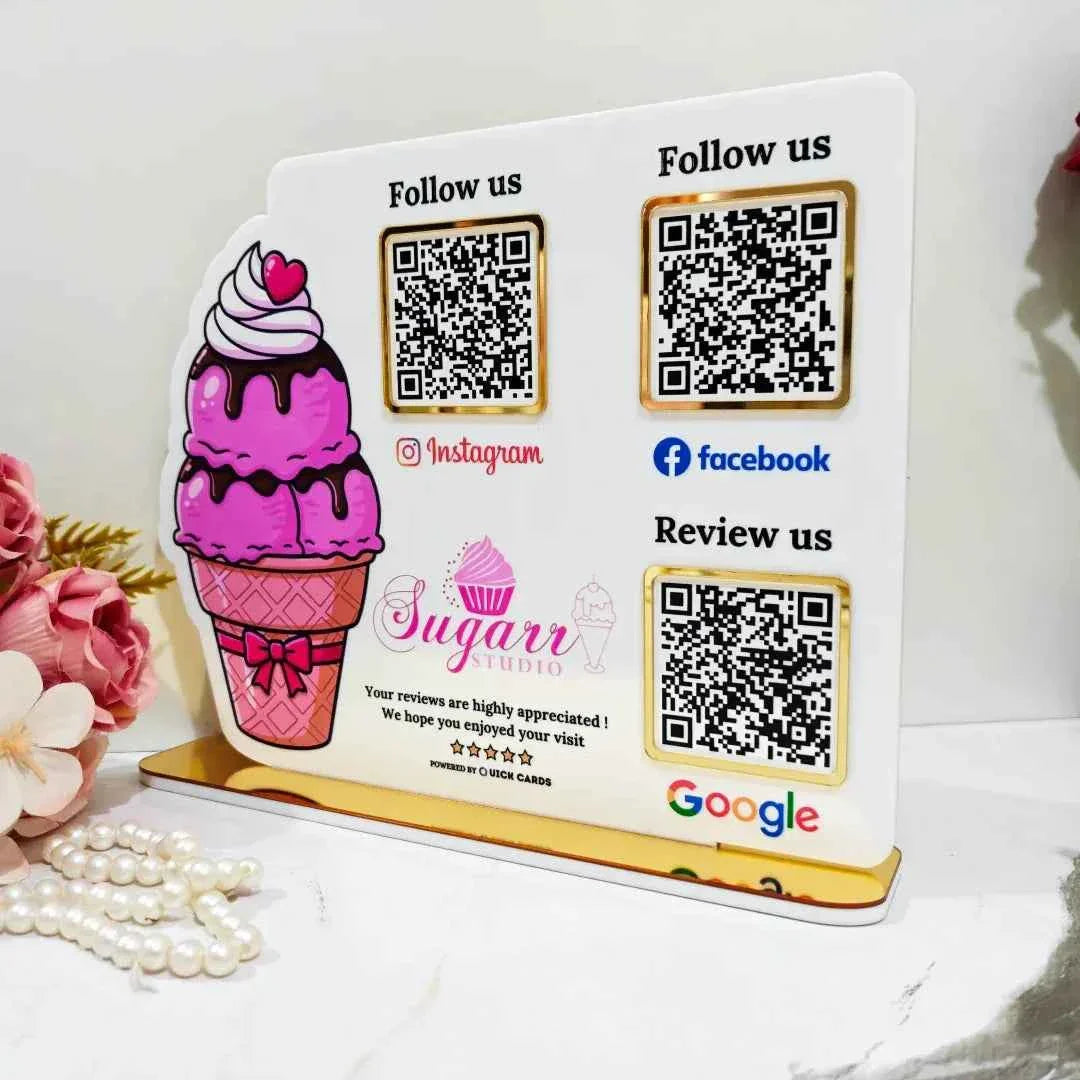 3 QR Custom Shape Standee