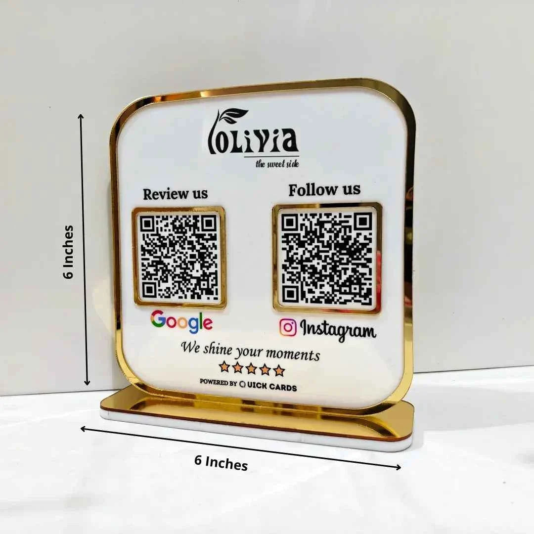 Premium 2 QR  Stand with Golden border