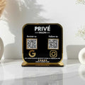 2 QR premium black Acrylic Standee