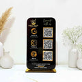 3 QR Vertical Black Standee
