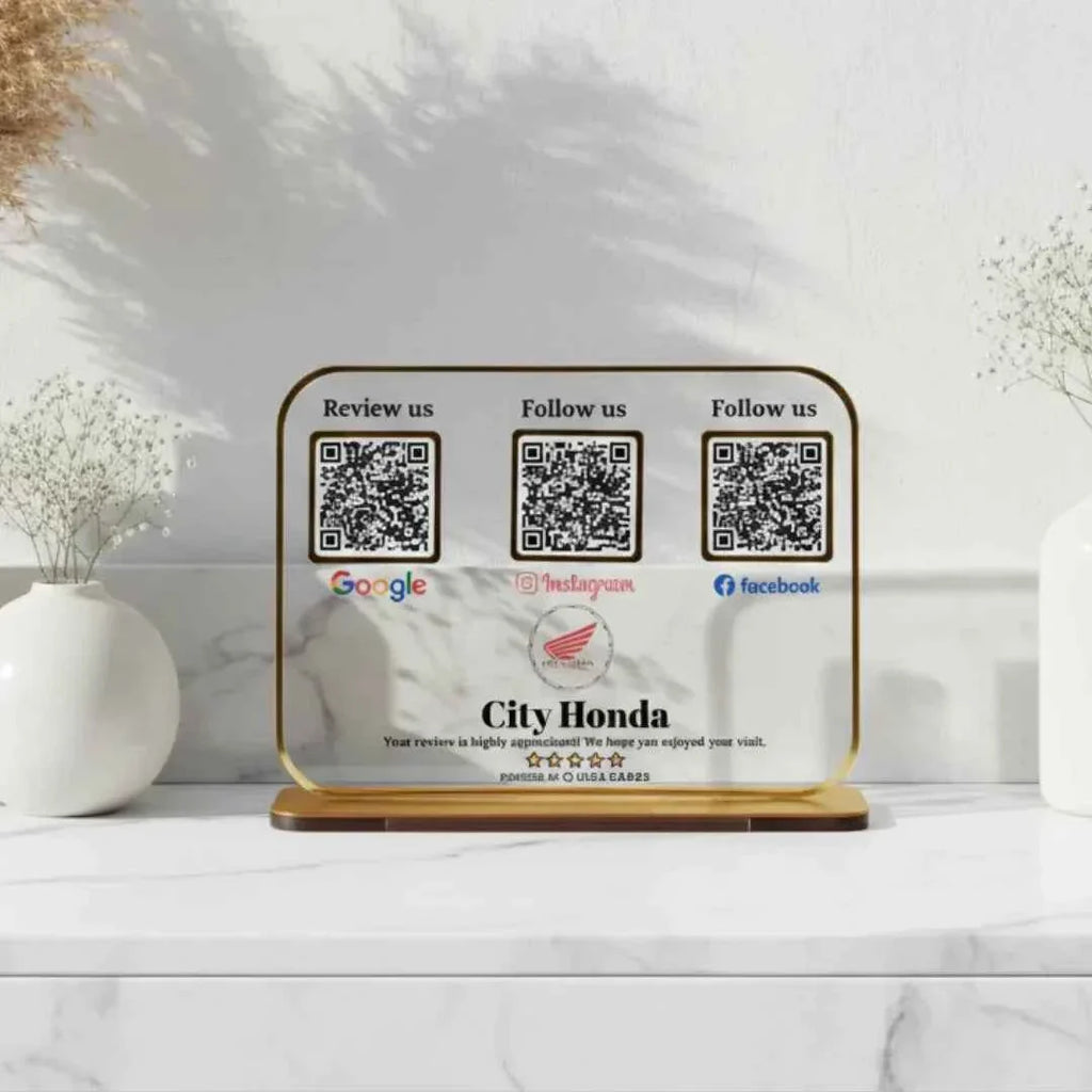 Premium 3 QR White Transparent with Golden Finish