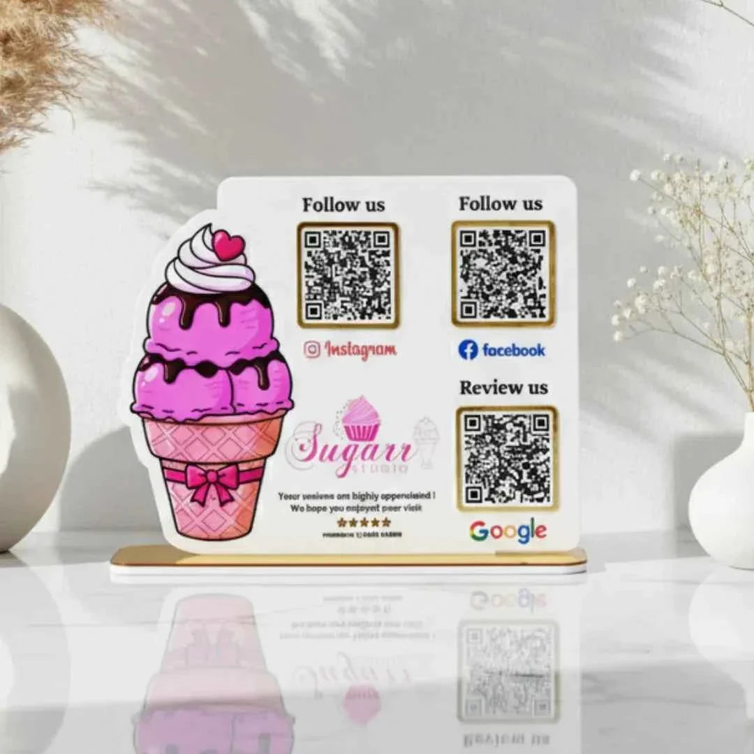 3 QR Custom Shape Standee