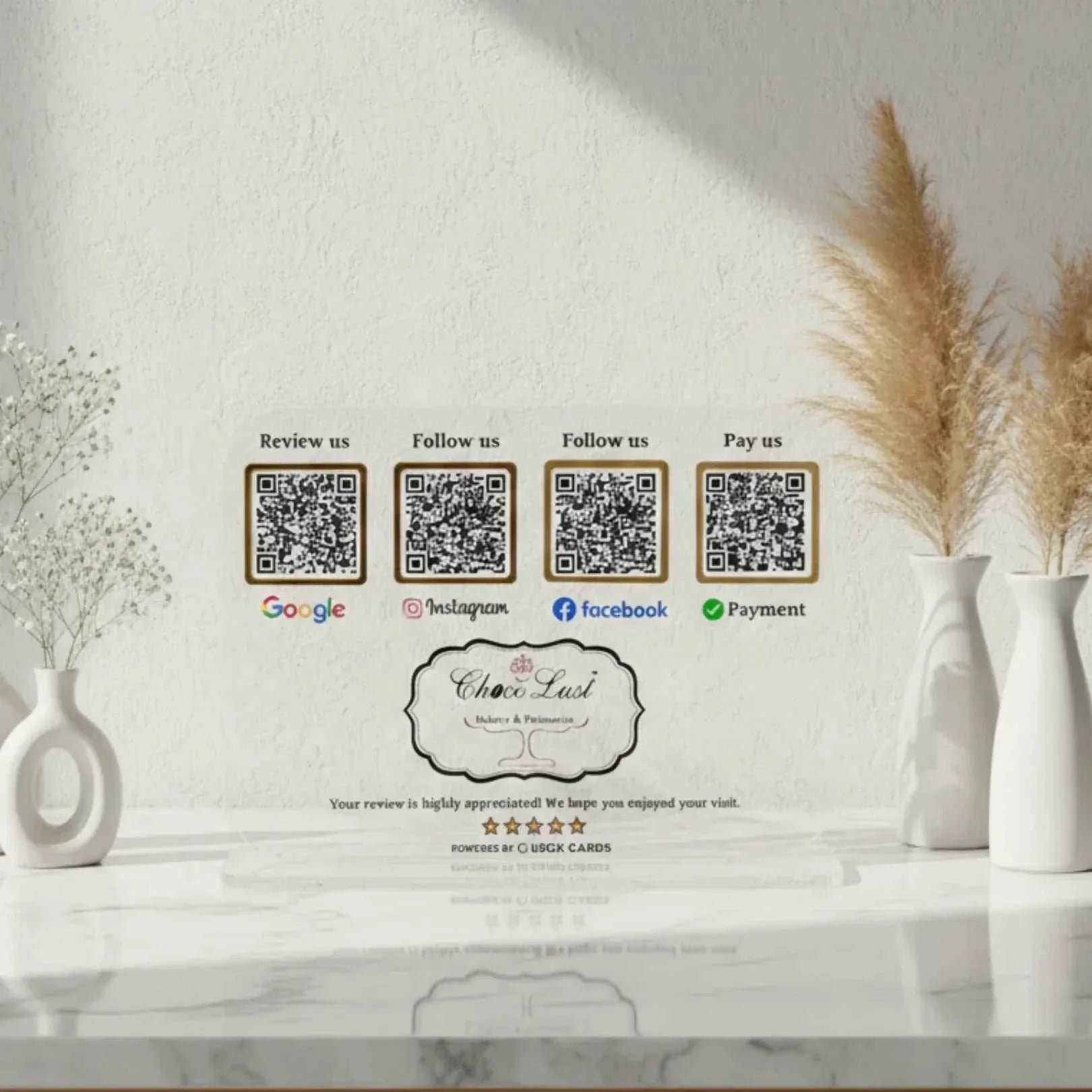 4 QR Transparent Digital Standee