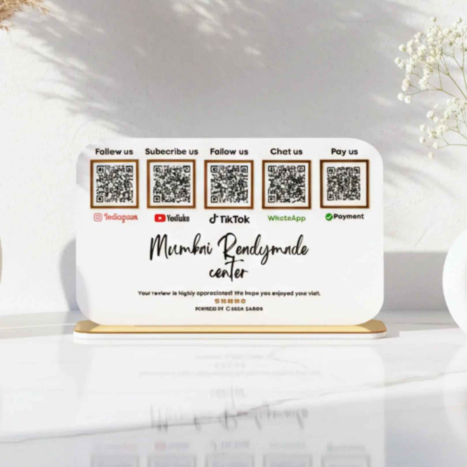5 QR Horizontal White Digital Stand