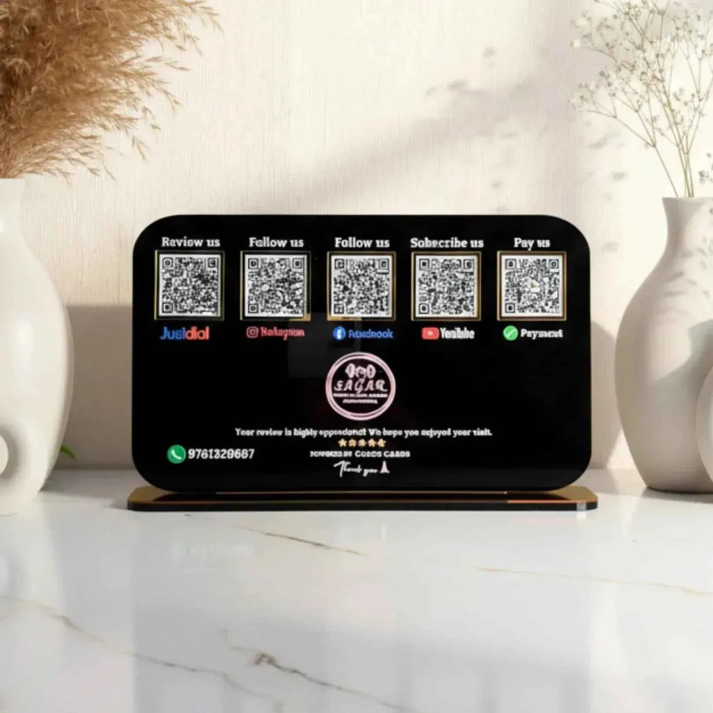 5 QR Horizontal black Digital Stand