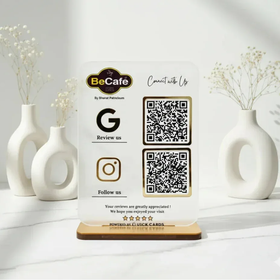 2 QR semi transparent Premium standee