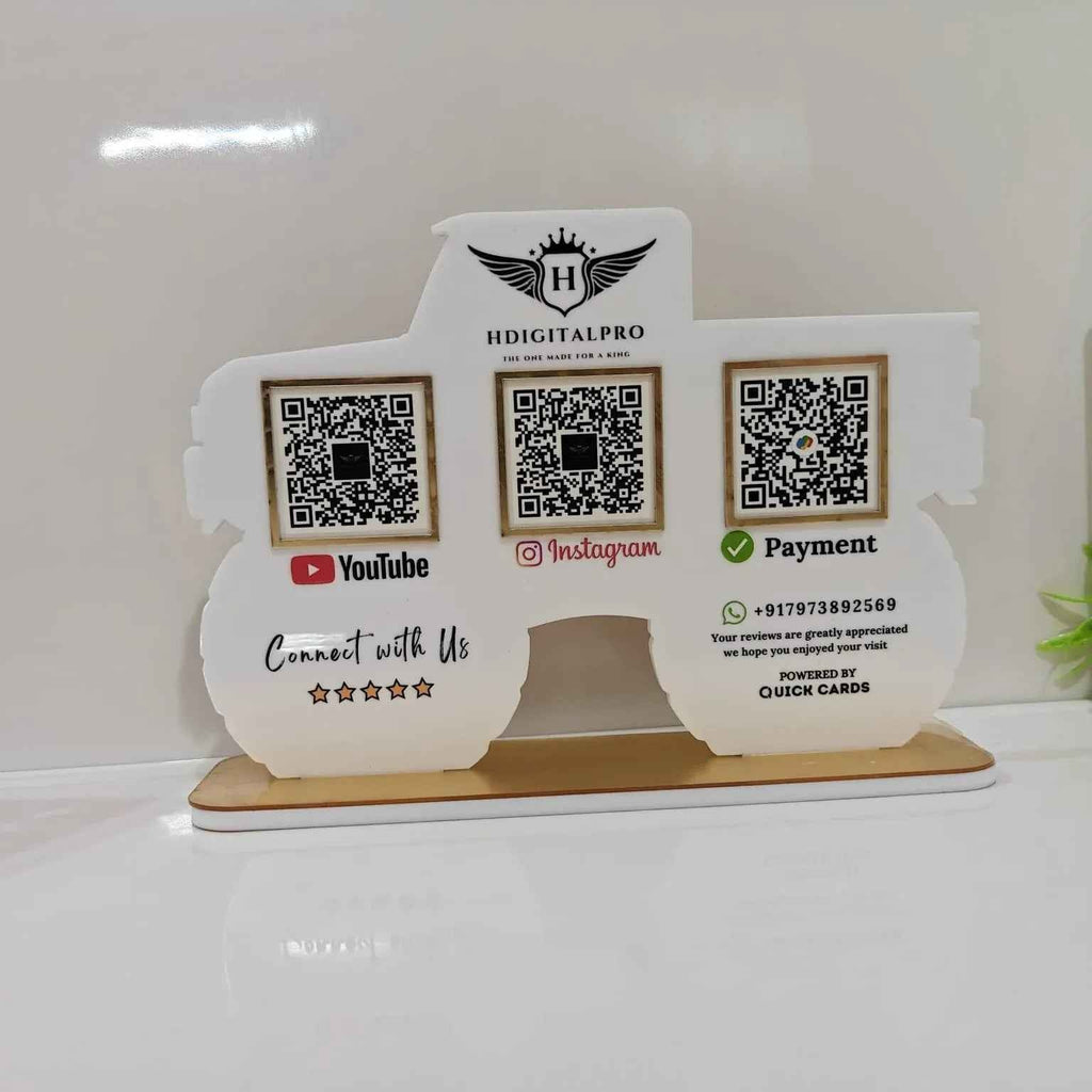 4 QR Premium Black Car shape Standee