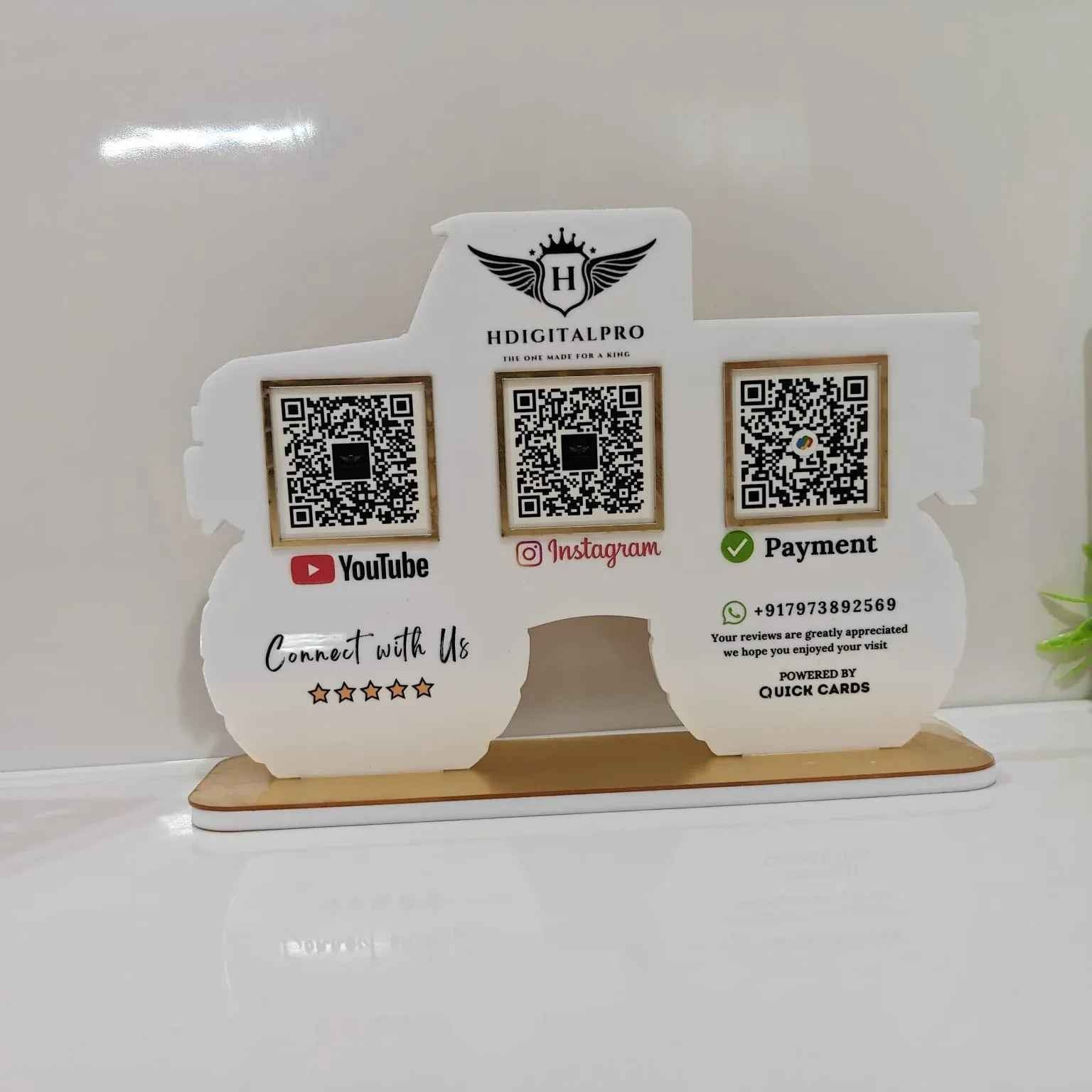 4 QR Premium Black Car shape Standee