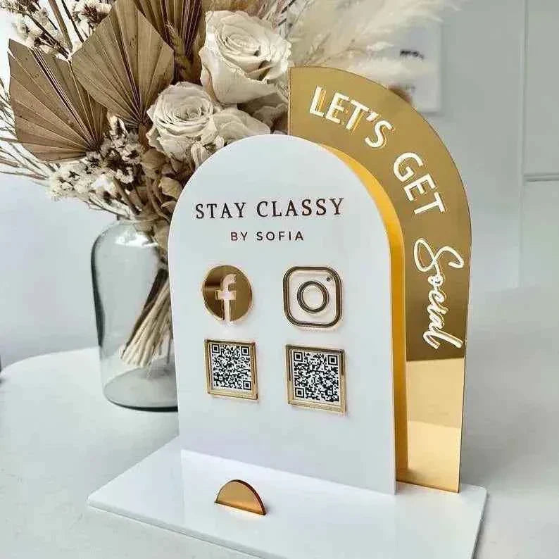 Customized 2 QR Digital Standee